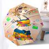 1pc Vivid Girl Outdoor Umbrella - Automatic Opening/Closing, Portable Tri-Fold Design with 8 Iron Ribs - Perfect Gift for Fans, Travelers, Daily Use,