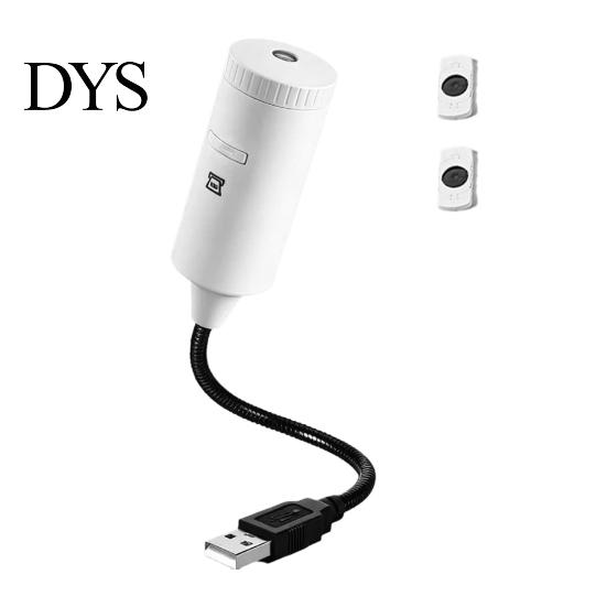 Decorative Projection Light USB Projector Lamp with 2 Films, Moon & Milky Way LED Adjustable Light, 360 Degrees Rotating for Car, Bedroom Ceiling