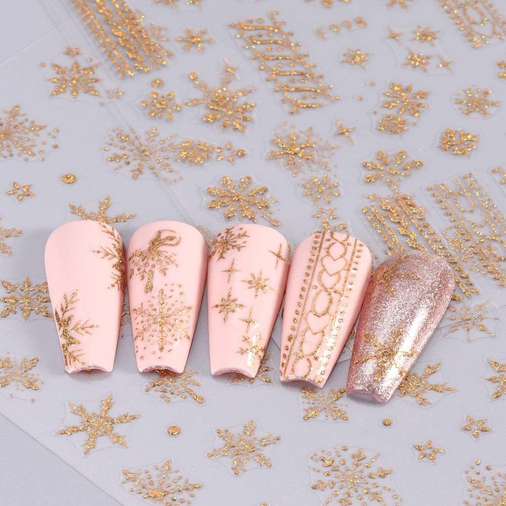 DIY Nail Charms Christmas Snowflake Nail Stickers Christmas Snowflake Nail Decorations  Girls