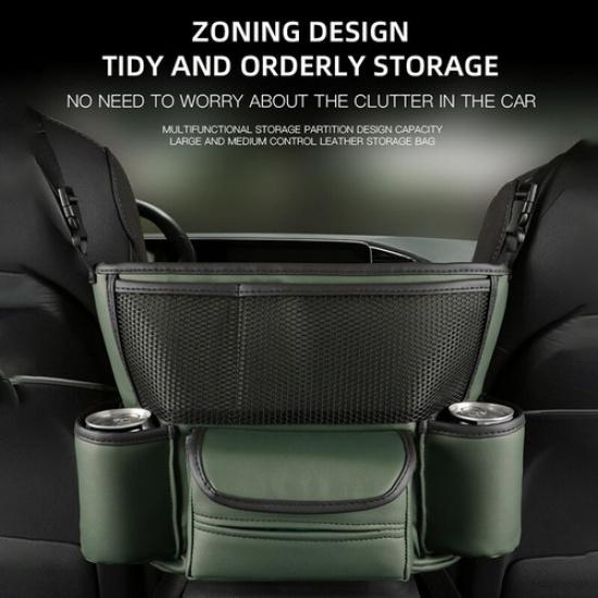 Car Middle Seat Storage Bag Organizer Phone Water Cup Holder Tidying Stowing