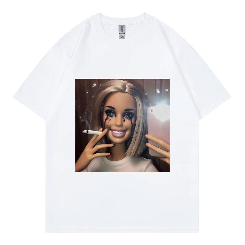 What Is Love  Funny Disgusting Doll Face Meme Tshirt Gothic Fashion Short Sleeve Tshirts Men Women Casual Oversized T Shirts