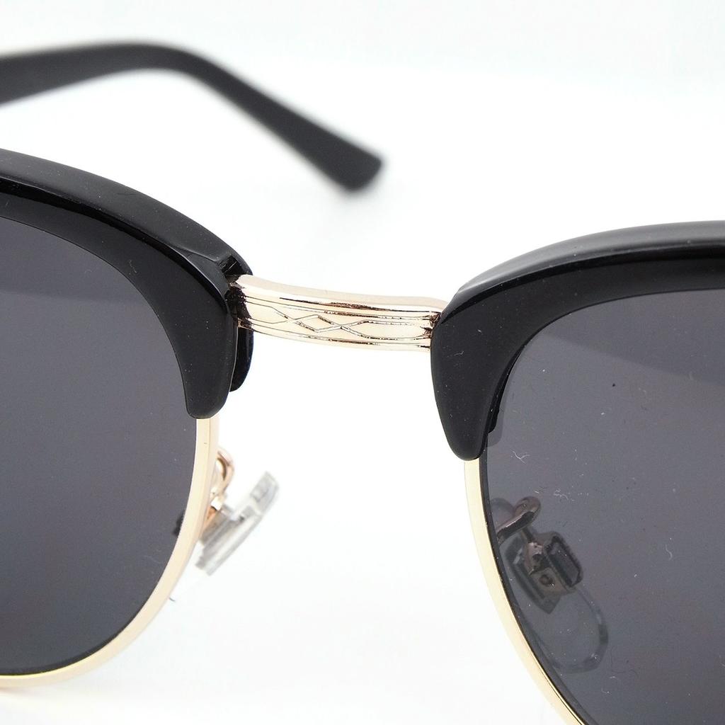 Designer Sunglasses with UV Colored and a Sunglasses 7JEWELRY Brow Men's Protection, Lenses, Black, Case. Sunglasses.