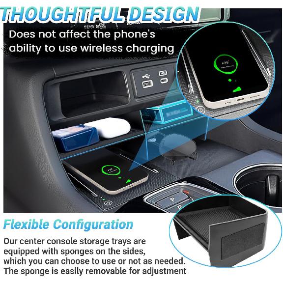 Center Console Organizer Compatible With  2024 2025 2026 Pilot/2026 Passport Accessories, Storage Box Tray Ert Divider Compartment Tray Interior