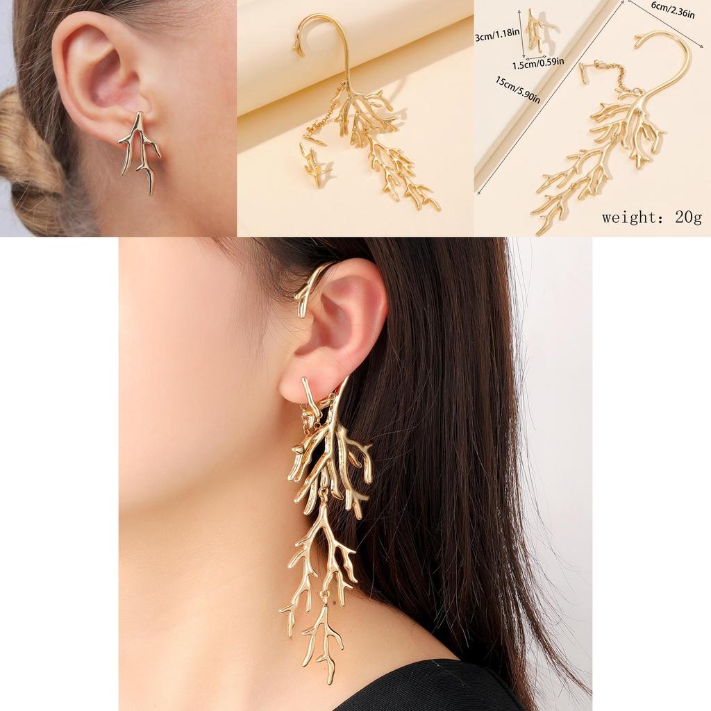 Coral Animal Design Alloy Earrings For Women Trendy Spring 2025
