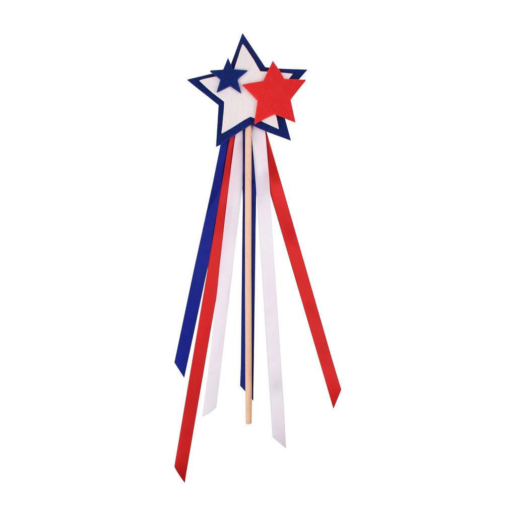 Independence Day Hand Stick: Patriotic Streaming Wand Tale Anniversary Day Photo Props Home Decor Patriotic Party Supplies