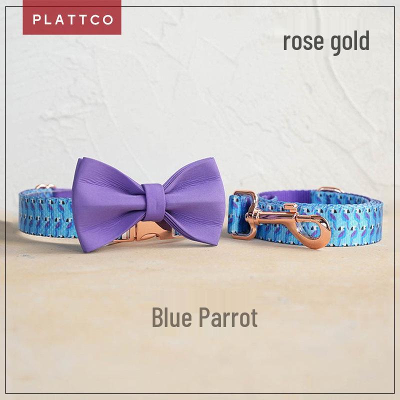 PLATTCO Soft Pet Collar Set with Rose Gold Buckle (3-Piece, PDC315) Extra Small