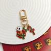 Festive Christmas Keychain: Metal Tree, Snowman & Santa Bag Charm – Stylish Small Gift