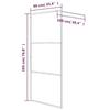 152106 vidaXL Shower Wall Black 90x195 Cm ESG Glass Half-Frosted