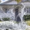 Halloween Decoration White Spider Web Stretchable Cotton Cobweb Decor with 100 Plastic Spiders Safe Indoor Halloween Props