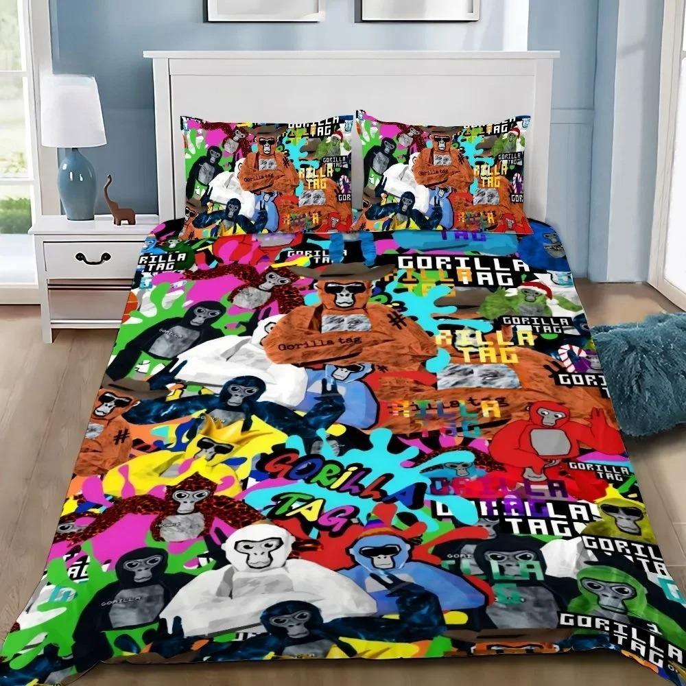 New Game Gorilla Tag Bedding Set Boys Girls Single Twin Queen Full Size Duvet Cover Pillowcase Bed Adult Bedroom Home Textiles