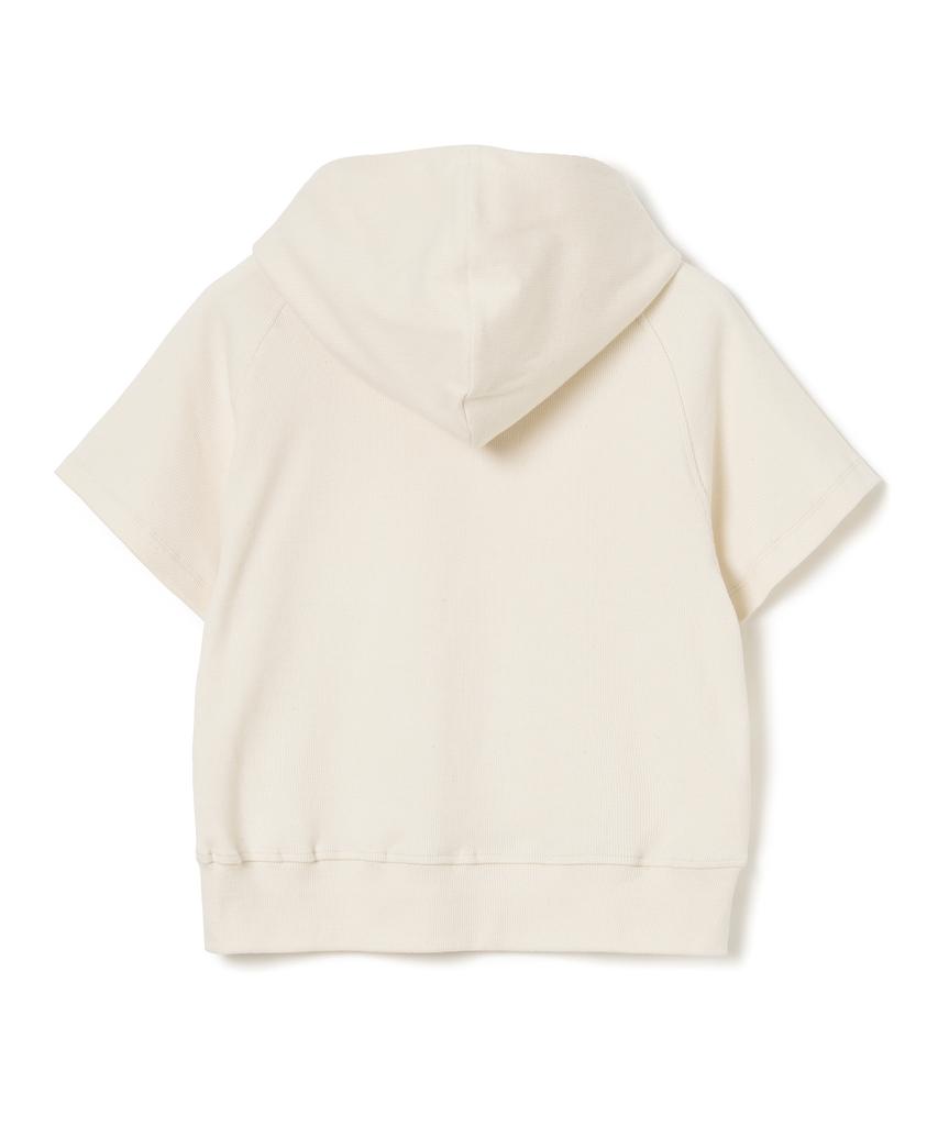 Ribbed Short Sleeve Hoodie [Ivory]