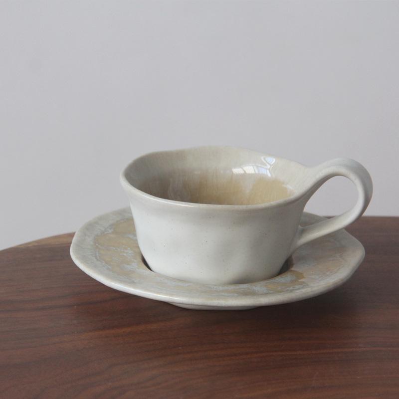 160ml Kiln Ceramics Hand-washed Coffee Mugs and Saucers Exquisite Italian Concentrated Latte Cups American Afternoon Tea Cups