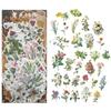 60-Piece Vintage Botanical Sticker Pack, Retro Plant Designs for Handmade Decoration & Journaling