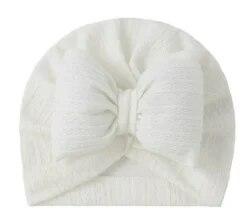 Cute Bowknot Baby Turban Hat Soft Newborn Baby Girls Indian Cap Solid Color Infant Boys Cap Beanies Headwrap