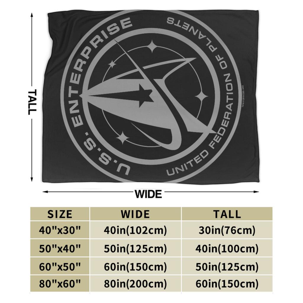 Stars Treks Discovery Enterprise Crest Blanket For Living Room Airplane Travel Flannel Bedspread Bed Cover