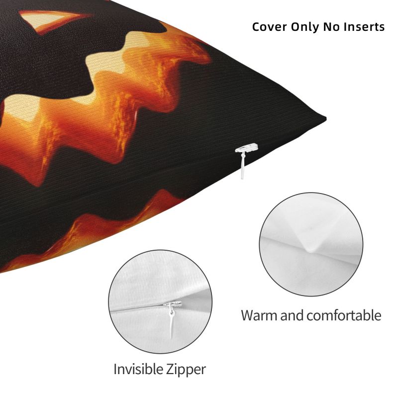 Custom Fashion Halloween Pumpkin And Spiders Cushion Cover Velvet Jack O Lantern Pillow Case For Sofa Car Square Pillowcase