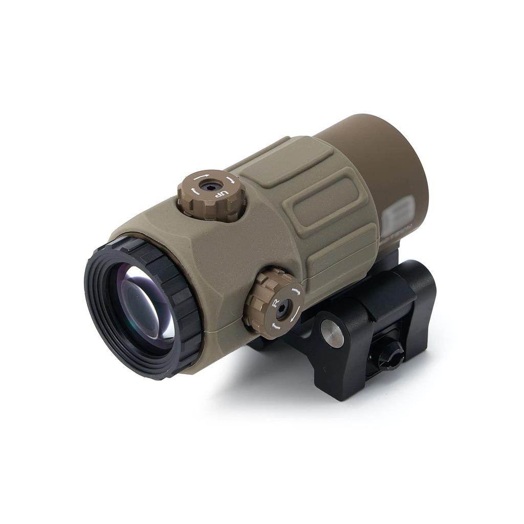 EO G45 Type Magnifier, Real Engraving, Replica, Black, EXPS G45 STS Mount, 5x Magnifire Booster Scope, Tan