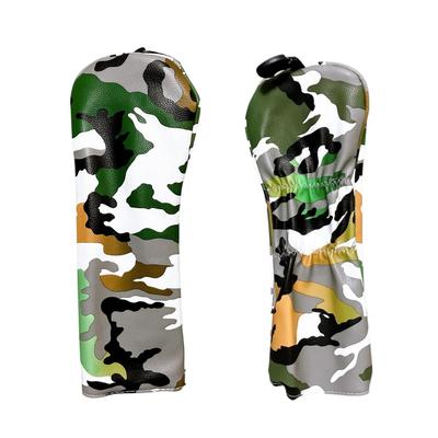 Golf Club Headcover for Fairway Woods Single Headcover with Camouflage Waterproof PU and Club Number Tag Green BRA-VORA (FW) - Pattern, Leather, -