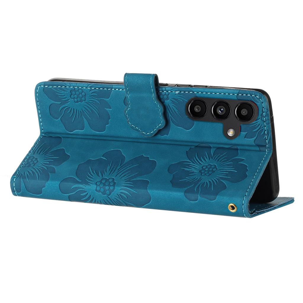 Für Samsung Galaxy A16 5G/A16 4G Hülle Blumendesign Leder Brieftasche Handyhülle mit Handschlaufe