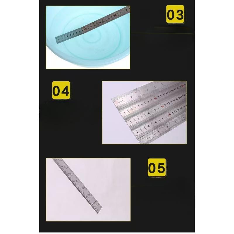 1Pc Dawning Stainless Steel Ruler High Precision Laser Red Letter Double-sided Thickened