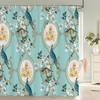 Tenda Doccia Motivo Fiori e Uccelli 3D Paravento Bagno Tessuto Impermeabile Decorazione Bagno 240X180cm Con Ganci Tende Doccia