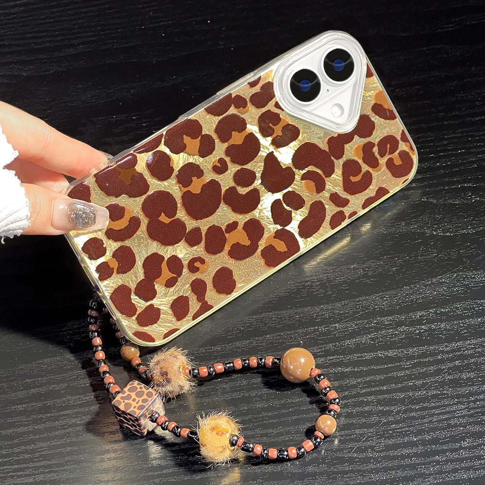 Bracelet Chain Painted Phone Case For iPhone 16 11 12 13 14 for 12 14 16 Pro 14 16 Pro Max Cute Pattern Hard Cover With Lanyard