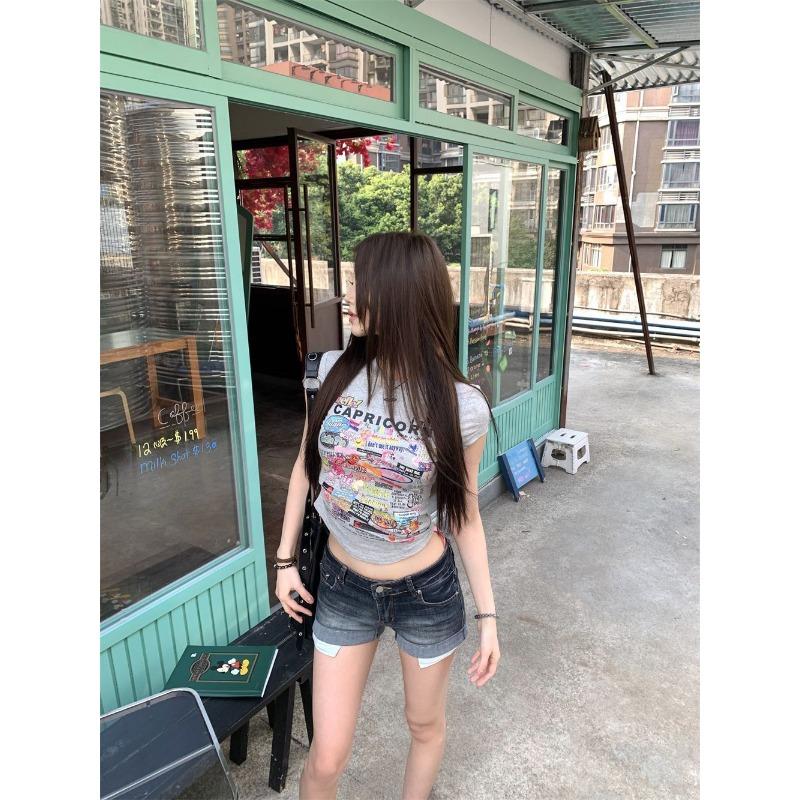 New Printed Short-sleeved T-shirt Summer Round Neck Top