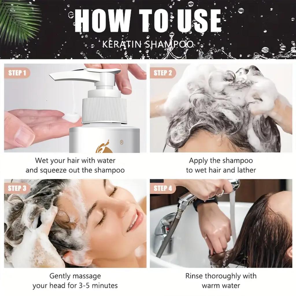 Repairing Keratin Shampoo with Biotin & Collagen for Damaged Hair - Deep Moisturizing & Color Protection.