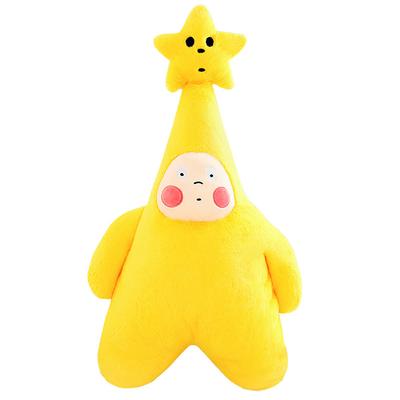 Stuffed Doll Pillow Soft Skin Friendly Cute Expressions Plush Doll Throw Pillow for Bed Sofa Car