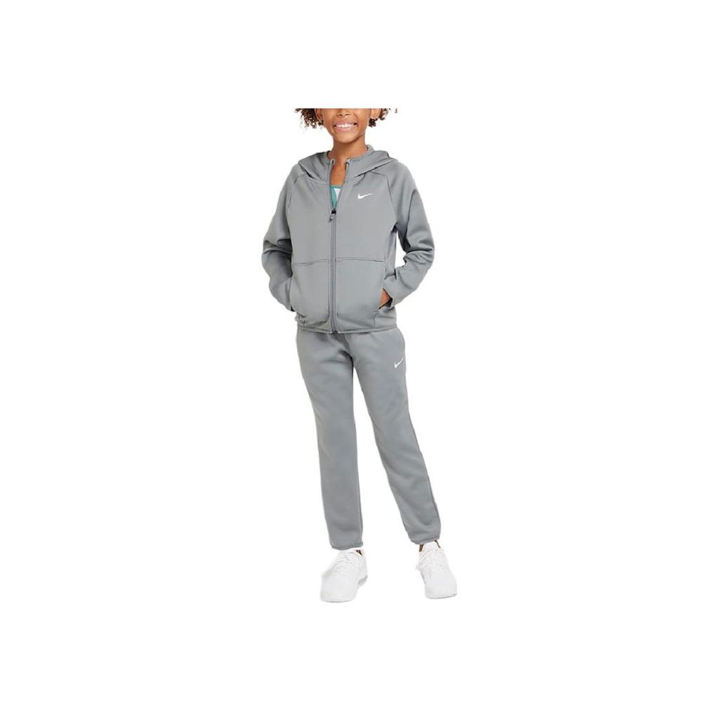 Nike Kurtka FW24 K NK TF FLC HD FZ Zimowa Dzianinowa z Kapturem Zapinana na Zamek Kurtki Dziecięce Szara FZ5323084