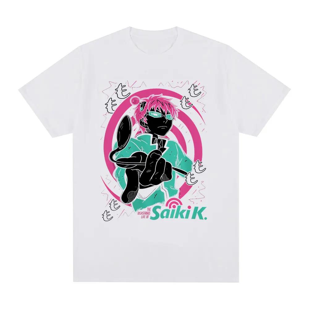 Anime The Disastrous Life of Saiki K Tshirts Saiki Kusuo Unisexga Harajuku Hip Hop Casual Cotton Short Sleeves Tee Shirt Oversized