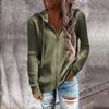2025 Autumn Winter New Striped Casual Loose Fit Knitwear Zip Up Cardigan Long Sleeve Hooded Sweater for Women