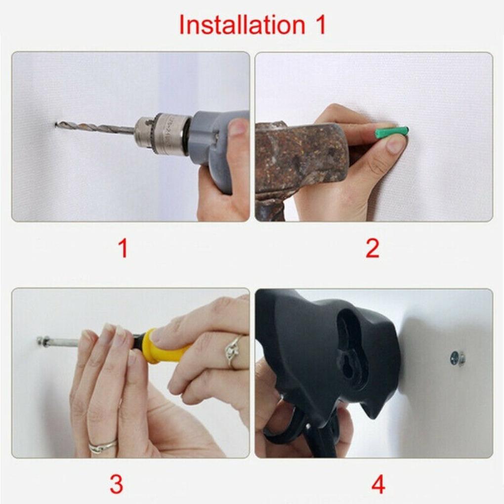Animal Wall Hanger Hanging Hook Decor Clothes Craft Resin Ornament Decorative Supply for Bedroom Office Corridor