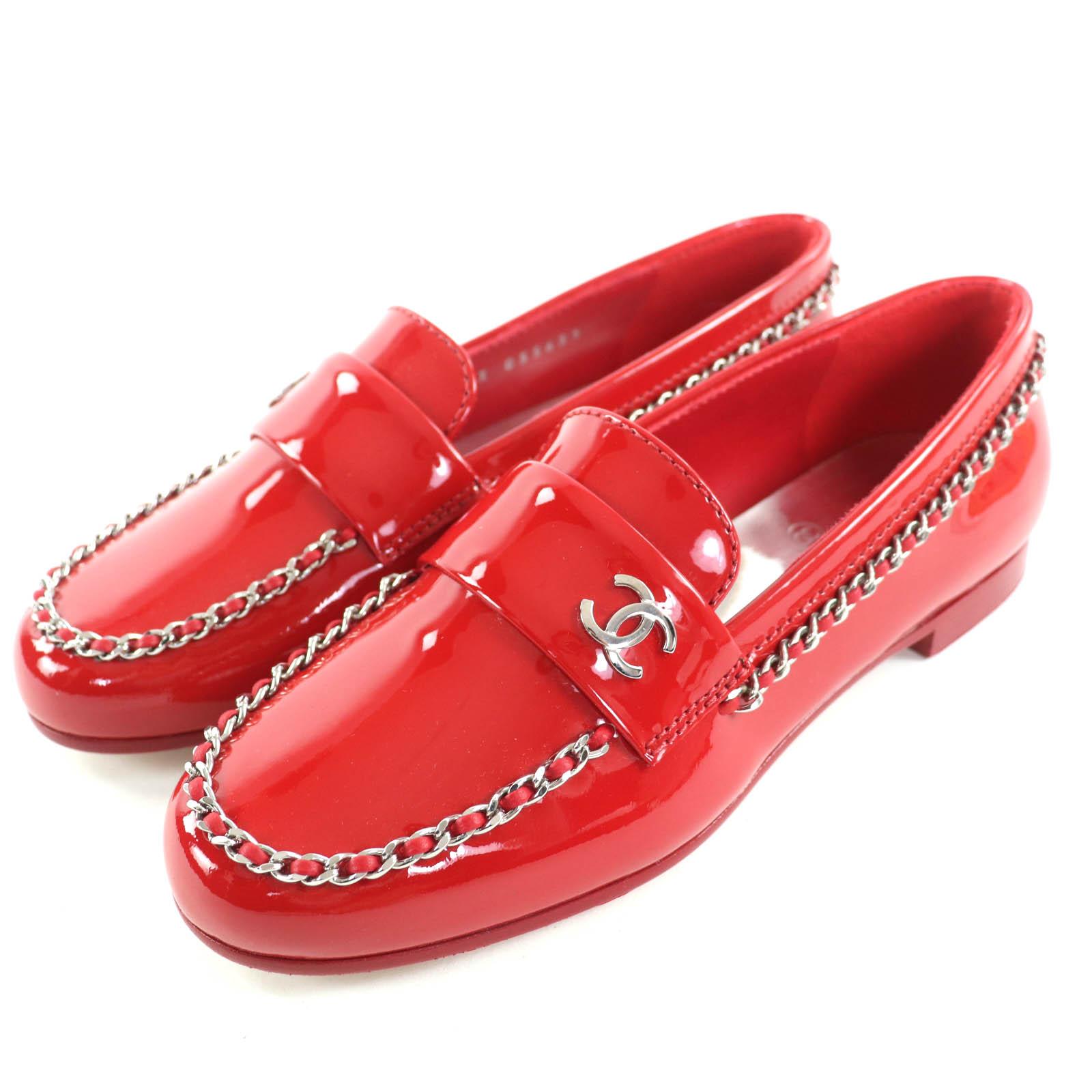 

Pristine CHANEL loafers Red Patent leather Women 35 G35631 Used