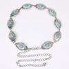 Bohemian Turquoise Waist Chain With Metal Accents For Summer Festival Fashion