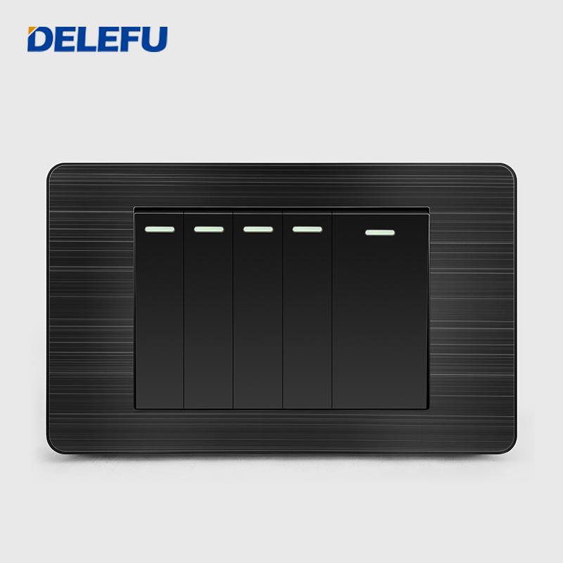 DELEFU Brazilian Model 118 Type 10A/20A Stainless Steel Black Durable PC USB Socket with Type-C 20W Fast Charging