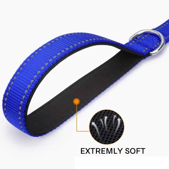 Büyük Orta Köpekler İçin Ağır Hizmet Köpek Tasması Yansıtıcı Naylon Evcil Hayvan Tasması Yumuşak Pedli Saplı Yürüyüş Eğitim İçin