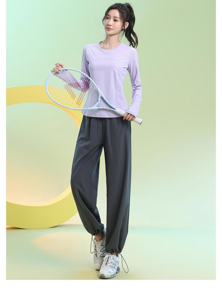Women's Quick-Dry Slimming Sports Suit: Long Sleeve, Loose Fit for Running & Fitness