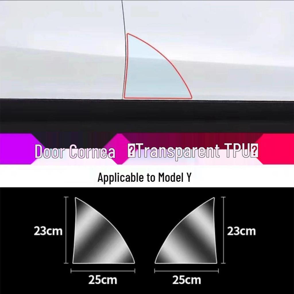 Model Y3 Car Door Corner Tint & Side Skirt TPU Anti-Scratch Film for Paint Protection.