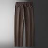 LRT Men's Wool-Blend Brushed Straight-Leg Casual Trousers