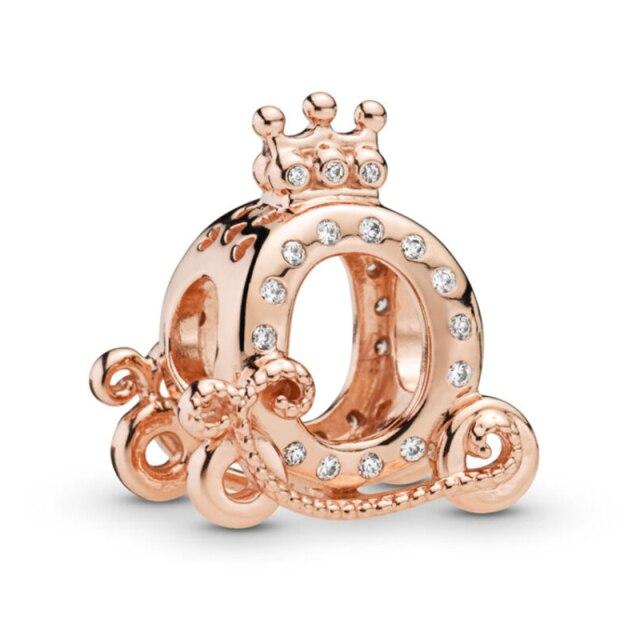 New Zircon Crown Pendant Bead Safety Chain Fit Original Fashion Charms Silver Color Bracelet Women Girl Jewelry Custom