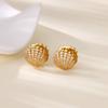 Aogu new fashion light luxury copper gold-plated zircon shell shape ear buckle women's niche premium earrings