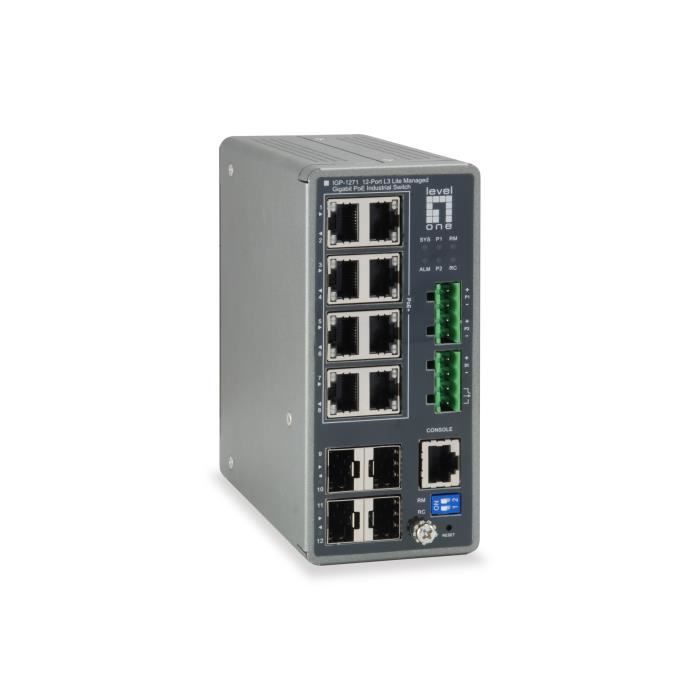 LevelOne IGP-1271, Managed, L3, Gigabit Ethernet (10-100-1000), Ethernet Connection, Supporting Power Through This Port (PoE)