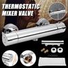 Hot/Cold Mounted Brass Chrome Thermostatic Shower Faucet Bathroom Wall Mixer Value Dual Handle Bathtub Shower Faucet