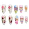 24pcs Almond Shape False Nails Multicolor UV Coated Reusable Fake Nails for Various Occasions