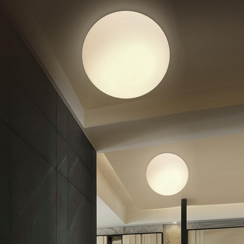 Nordic LED Glass Wall Light Milk White Color Ball Ceiling Light Minimalist Bathroom Corridor Balcony Bedroom Entrance Lighting