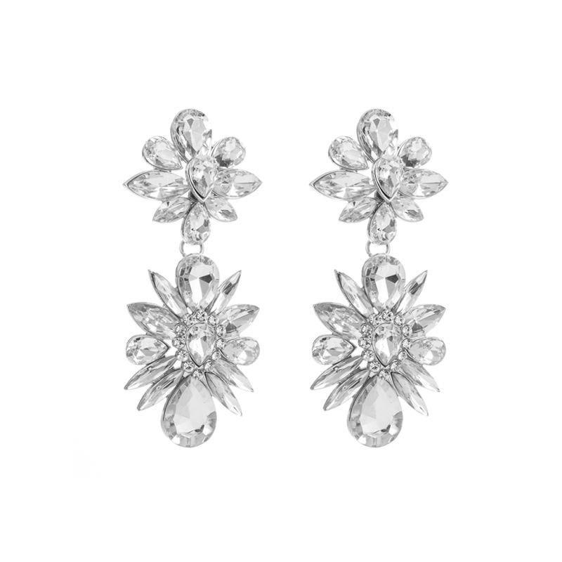Fashion Alloy Earrings - Long Style Flower-shaped Earrings for Women - High-end Party Earrings with A Sophisticated Touch