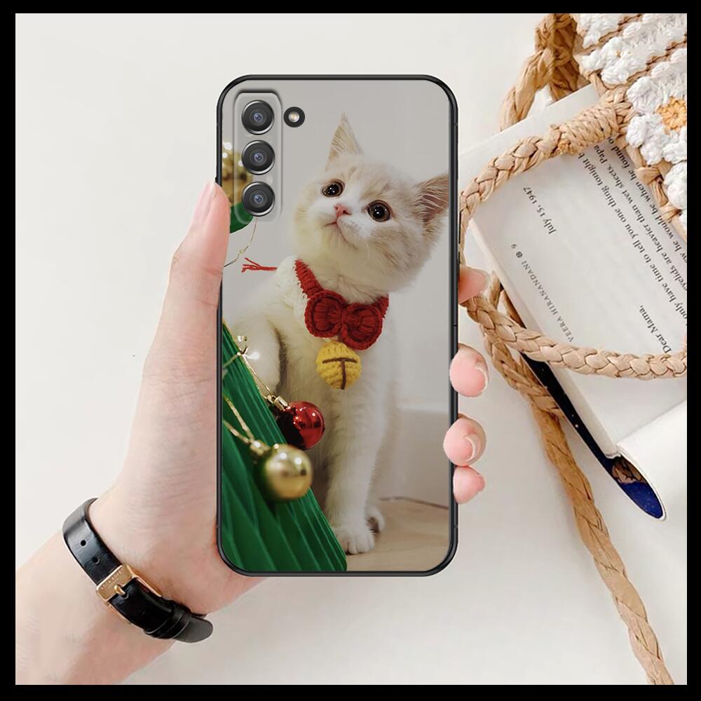 Funny Cartoon Cat Phone Cover Hull For SamSung Galaxy S6 S7 S8 S9 S10E S20 S21 S5 S30 Plus S20 Fe 5G Lite Ultra Edge