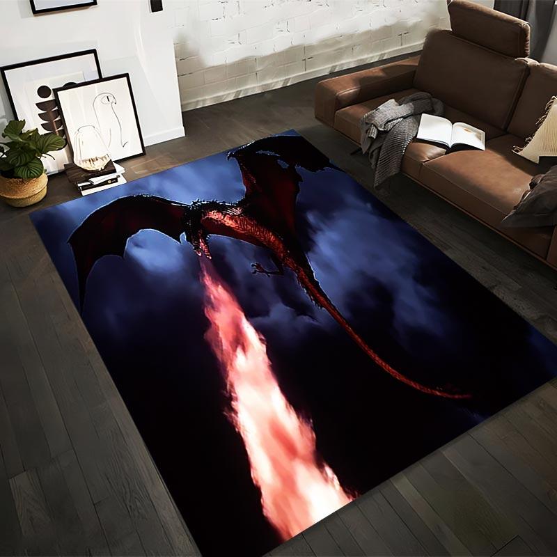 

Flying Fire-Breathing Dragon on Dark Cloudy Background Fantasy Style Carpet Design1Suitable for use as an anti-slip1 for1room and bedroom sofas 40x60cm( 15x23in )