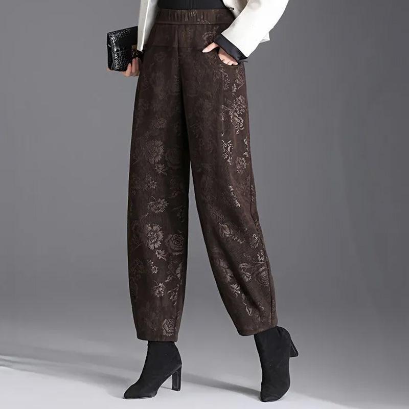 Pants for Women Elastic High Waist Long Trousers Plus Size Thickened Spring and Autumn Loose Stretchy Versatile Casual Wide Leg Pants